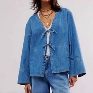 Free People Light Blue Denim Jacket
